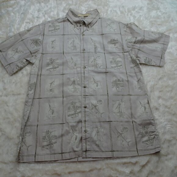 Columbia Tan Marlin Fishing Shirt Size Medium - Picture 1 of 6